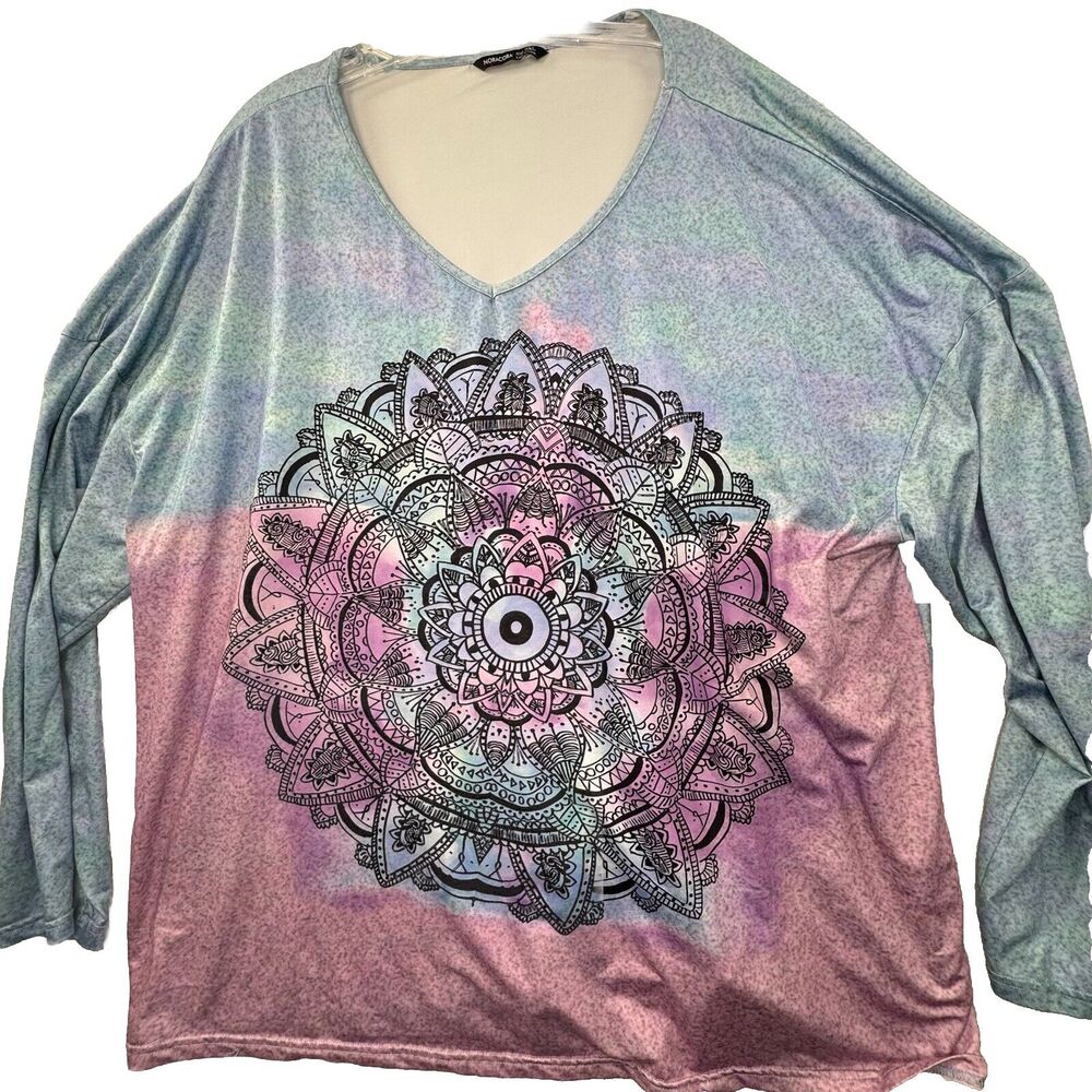 Noracora Artsy Colorful Women’s Plus 3XL Stretch Long Sleeve Top‎ Art To Wear